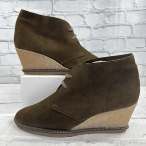 J.Crew Boots Women's 11 MacAlister Suede‎ Wedge Olive Casual Lace Up 28671